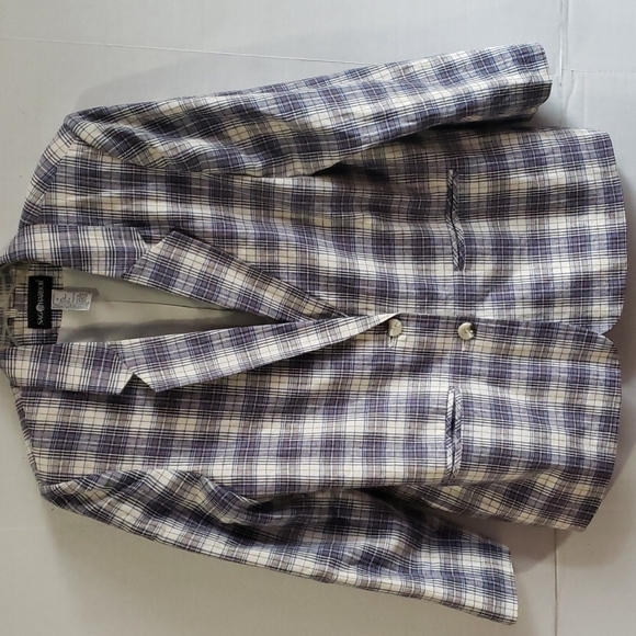 SAG HARBOR PLAID BOYFRIEND BLAZER. - Picture 5 of 10